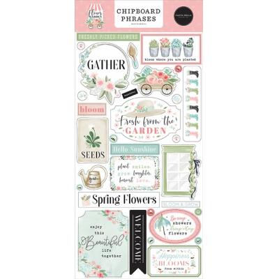 Carta Bella Flower Garden Sticker - Chipboard Phrases
